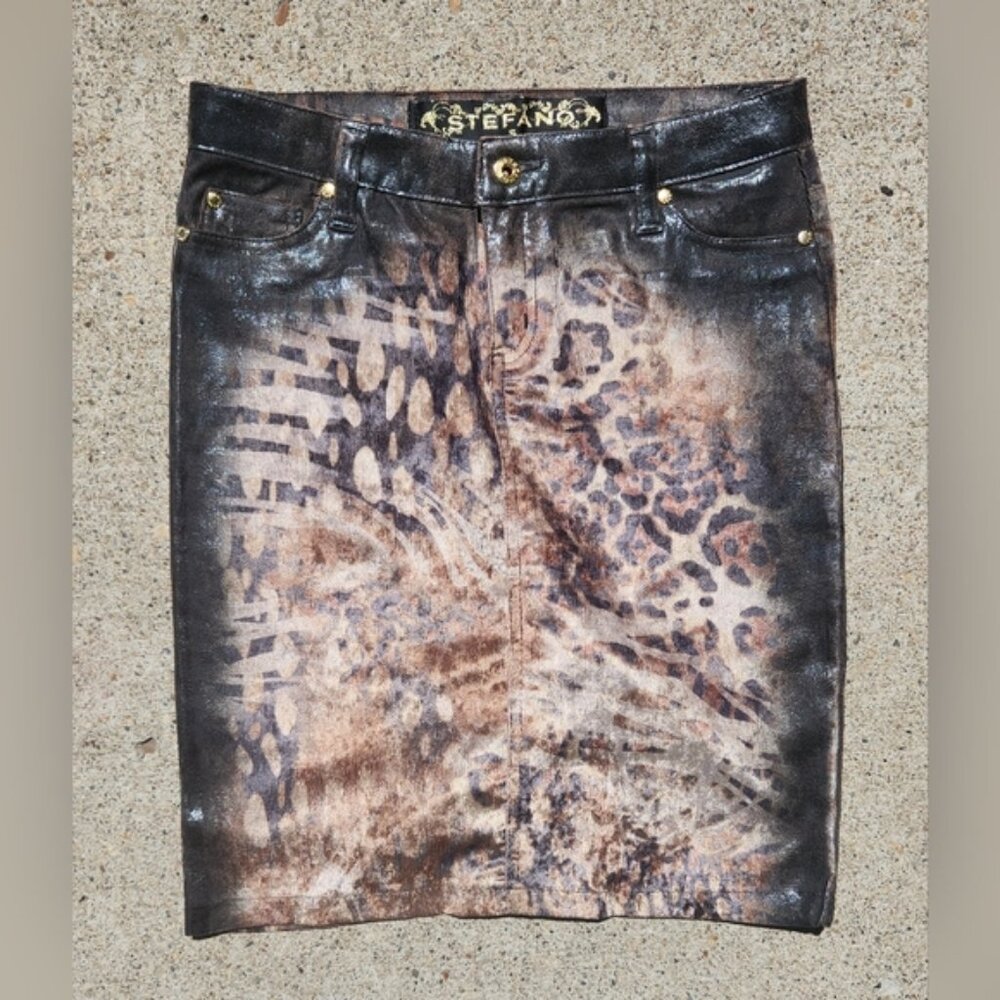 Stefano Small Animal Print Wet Look Trendy‎ Coquette Girl